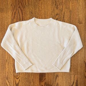 LULULEMON Cream Knit Cropped Crewneck Sweatshirt XS/S